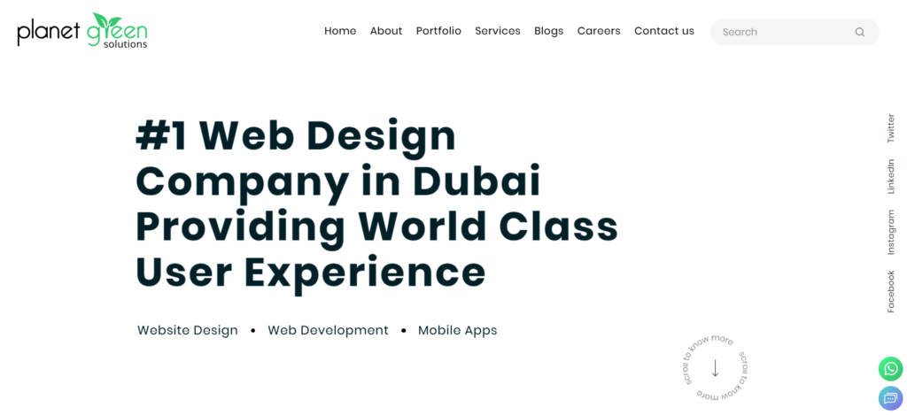 Planet Green Solutions web design company in dubai