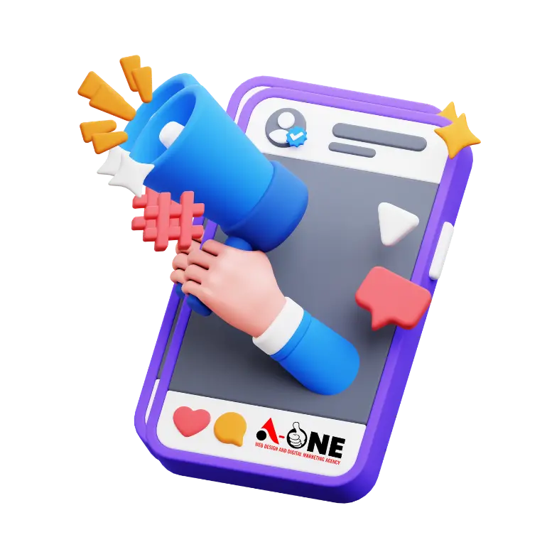Social media marketing agency in Al Ain offering Instagram, Facebook, TikTok, LinkedIn, and Snapchat marketing services to grow businesses online - A-One web design