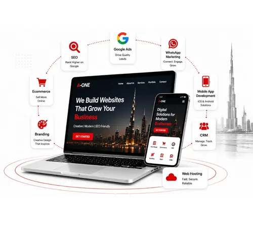 A-One award-winning web designing company in Dubai UAE offering website design, SEO, ecommerce development, and digital marketing services - A-One web design