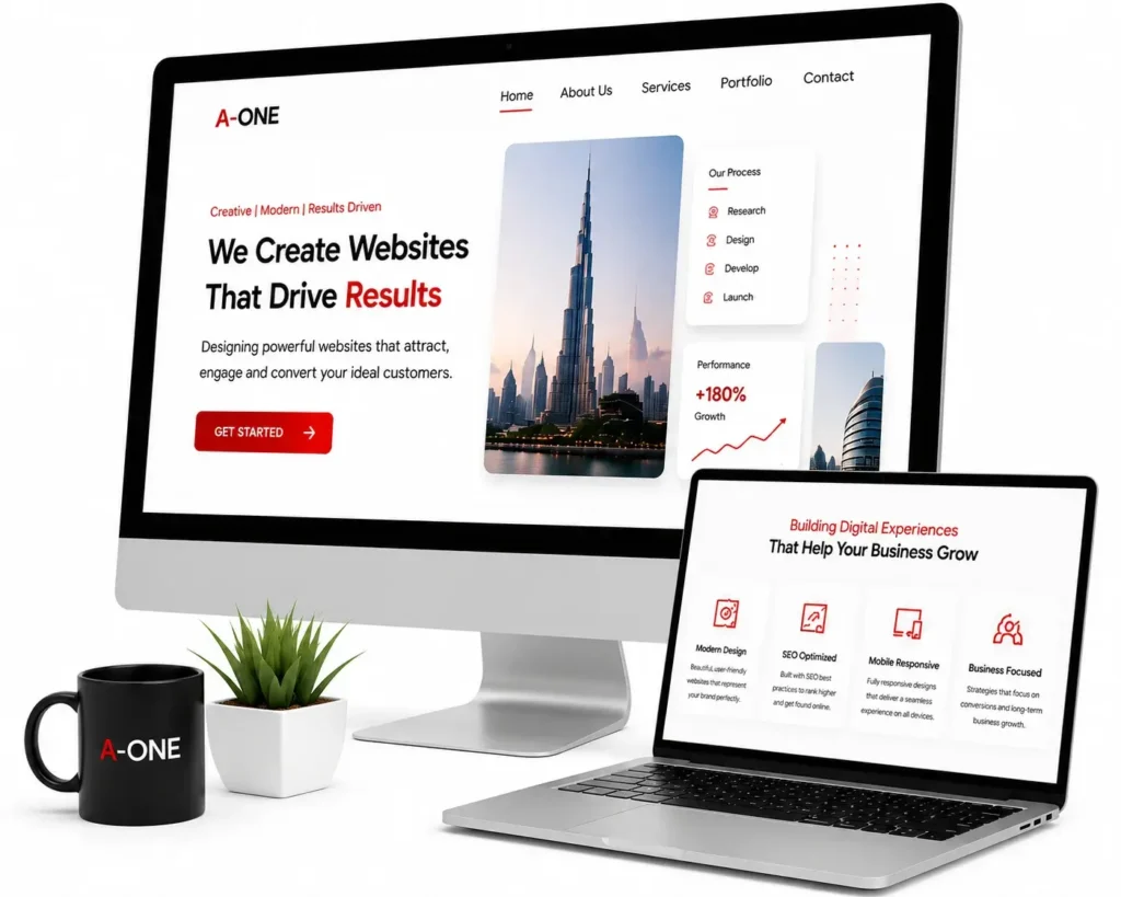 A-One web designing company in Dubai showcasing SEO-ready, strategy-first website design services with proven results since 2010